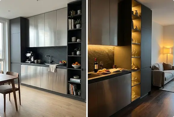 Кухня Anthracite Edge в интерьере Алматы