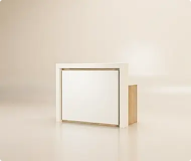 Маленькая стойка ресепшн Frame длина 1.5 погонных метра на одно рабочее место
