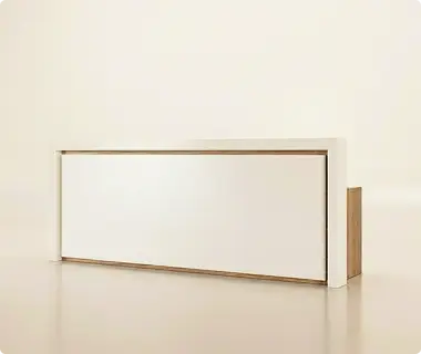 Длинная стойка ресепшн Frame 3 погонных метра на два рабочих места
