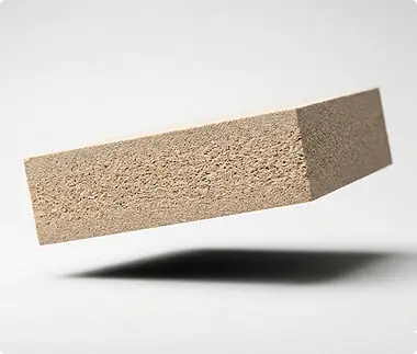 Плотная структура плиты МДФ из мелкодисперсной древесной фракции