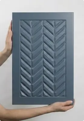 Фрезерованный фасад МДФ с геометрическим рисунком Шеврон или паркетная елочка